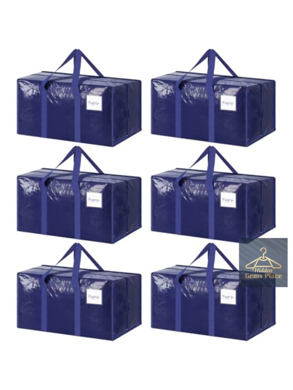 6 Pack Heavy Duty Large Moving Bags Waterproof Storage Totes